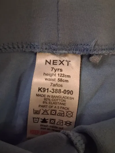 NEXT Leggings Mädchen Gr. 122 Blau Baumwolle Basic Kinder 7 Jahre