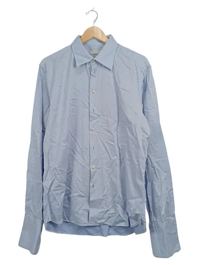 Strenesse Herren Business Hemd Blau Gestreift Gr. 54 XXL Baumwolle Langarm