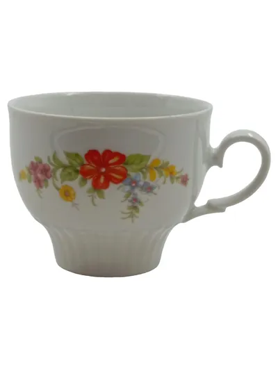 Mitterteich Teetasse Porzellan Weiß Blumenmuster Klassisch 6 cm