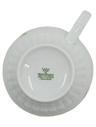 Mitterteich Teetasse Porzellan Weiß Blumenmuster Klassisch 6 cm