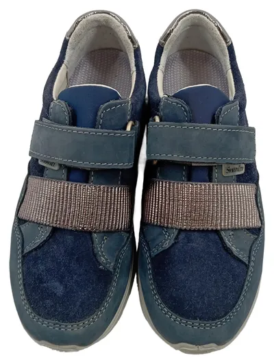 Ricosta Lauflernschuhe SympaTex Leder Blau Klettverschluss Gr 27