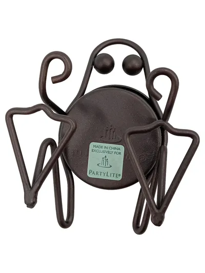 PartyLite Teelichthalter Frosch Metall Braun Modern