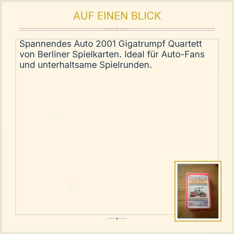 Auto 2001 Gigatrumpf Quartett Kartenspiel Berliner Spielkarten 2