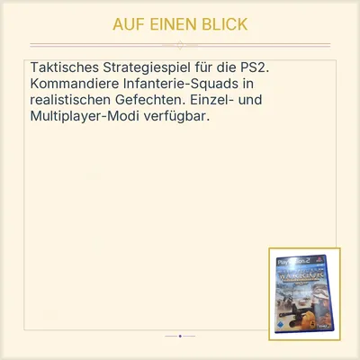 Full Spectrum Warrior Ten Hammers PS2 PlayStation 2 THQ Strategiespiel