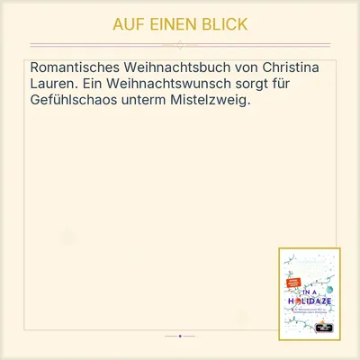 Christina Lauren In a Holidaze Weihnachtsbuch Roman Romantik Mistelzweig