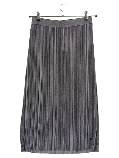 Nümph Damen Faltenrock Gr. 38 M Mehrfarbig Metallic Glitzer Plisseerock