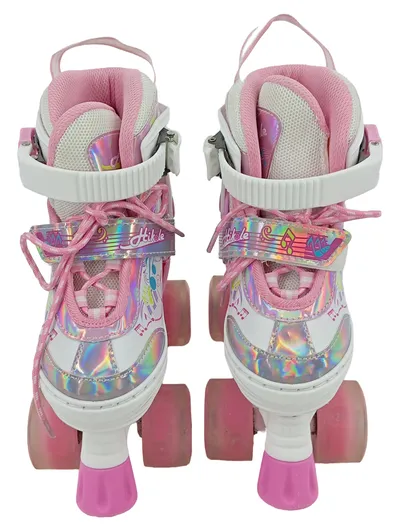 Hikole Rollschuhe Kinder Mädchen Rosa Gr. 27 verstellbar