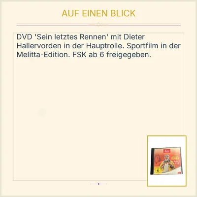 Sein letztes Rennen DVD Dieter Hallervorden Sportfilm Komödie Drama