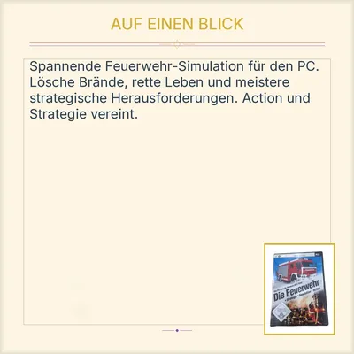 Die Feuerwehr PC Spiel Simulation Strategie Action Rondomedia Windows XP Vista