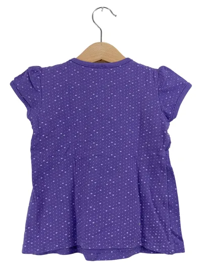 Cri-Cri Mädchen T-Shirt Lila Punkte Schleife Gr. 86 Kurzarm Casual