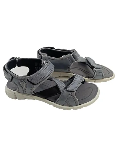 ECCO Kinder Sandalen Grau Leder Klettverschluss Gr. 30 Sportlich