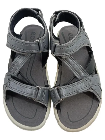 ECCO Kinder Sandalen Grau Leder Klettverschluss Gr. 30 Sportlich