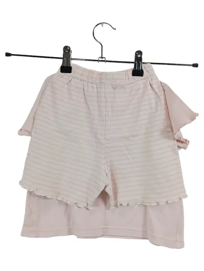 C&A Mädchen Schlafanzug Set Kurzarmshirt Shorts Rosa Katze Gr. 86