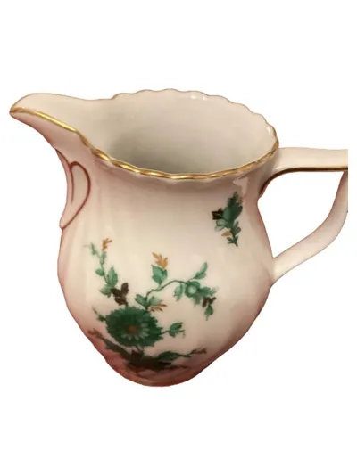 Royal Tettau Milchkännchen Porzellan Blumenmuster Klassisch Weiß 9 cm