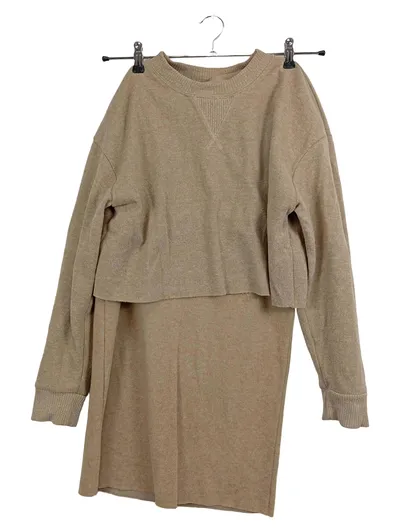 Zara Twin Set Damen Rock und Oberteil Beige Gr. 38 M Casual