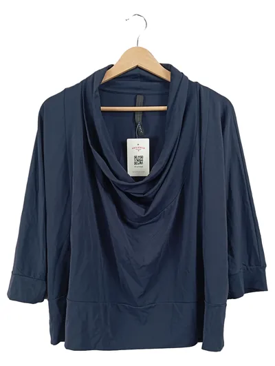 10DAYS Damen Pullover Wasserfallkragen Blau Gr. 44 XXL Casual