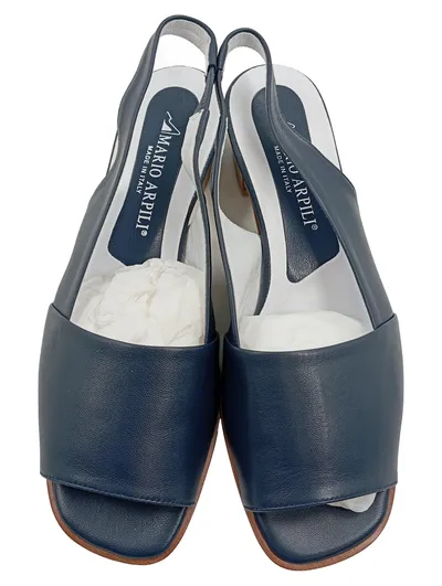 Mario Arpili Slingback Damen Leder Absatzschuhe Blau Gr. 37 Klassisch