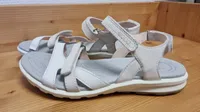 ECCO Sandalen Damen Grau Leder Klettverschluss Größe 37 Casual 5