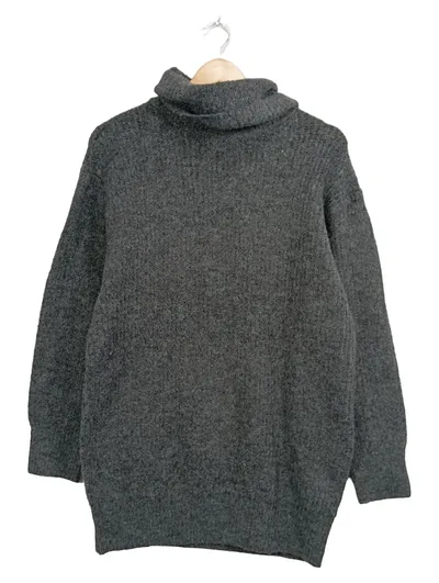 Pageone Damen Rollkragenpullover Strickpullover Grau Gr. 34, XS
