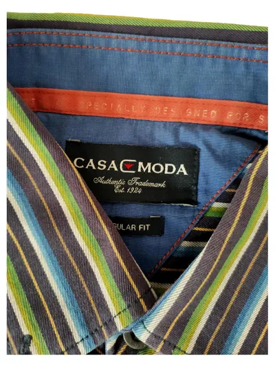 CASAMODA Herren Business Hemd Langarm Gestreift Mehrfarbig Gr. 48, M