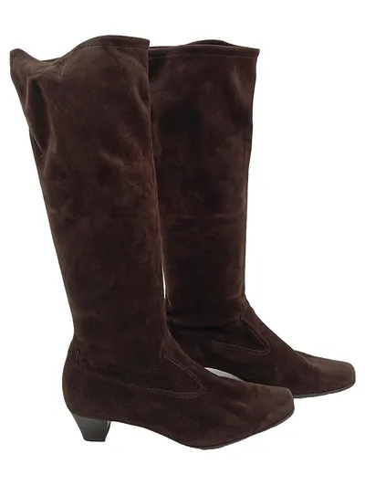 Peter Kaiser Damen Stiefel Braun Nubuk Leder Gr. 38,5 Klassisch