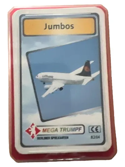 Mega Trumpf Jumbos Berliner Spielkarten Kartenspiel Flugzeuge Quartett