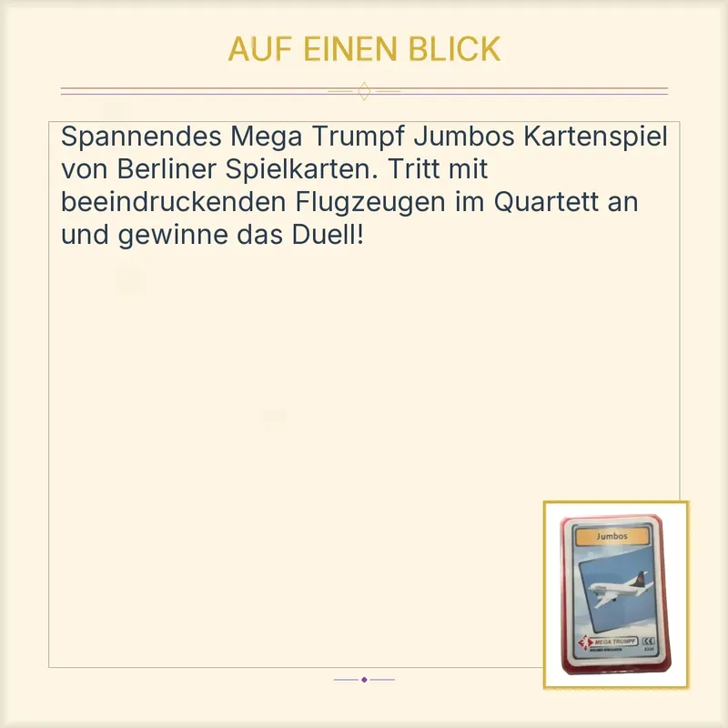 Mega Trumpf Jumbos Berliner Spielkarten Kartenspiel Flugzeuge Quartett 7