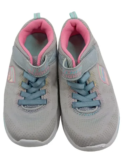 Skechers S-Lights Kinder Sportschuhe Sneaker Grau Gr. 33 Klettverschluss