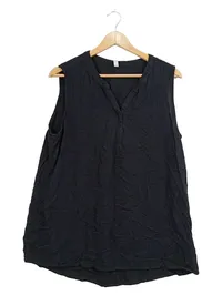 ever.me Damen Top Gr. 46 3XL Schwarz Viskose Ärmellos Casual Knopfleiste 1