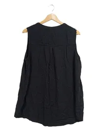 ever.me Damen Top Gr. 46 3XL Schwarz Viskose Ärmellos Casual Knopfleiste 2