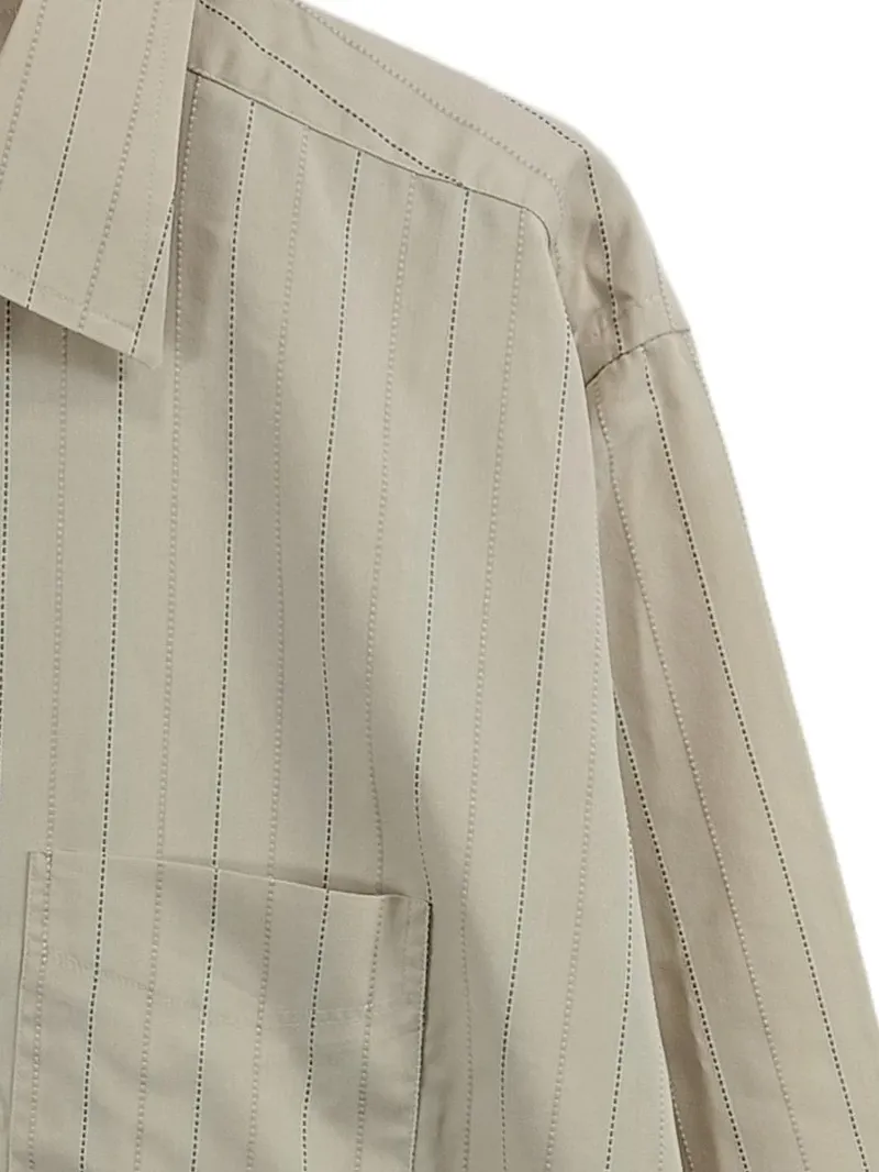Dornbusch Business Hemd Herren Beige Gestreift Gr. 41 L Langarm Baumwolle 4
