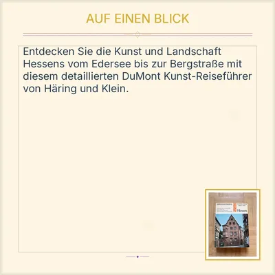 DuMont Kunst-Reiseführer Hessen Vom Edersee zur Bergstraße Haring Klein