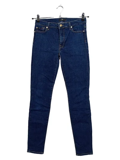 7 For All Mankind Damen Jeans Skinny Fit Blau Gr. 40 W31 Strasssteine