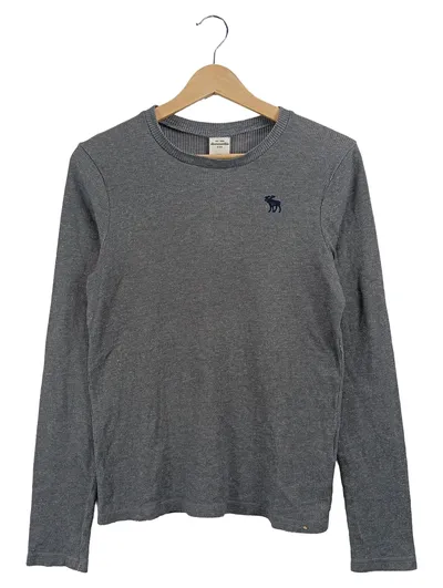 Abercrombie & Fitch Kinder Pullover Langarmshirt Grau Gr. 164 XL Casual