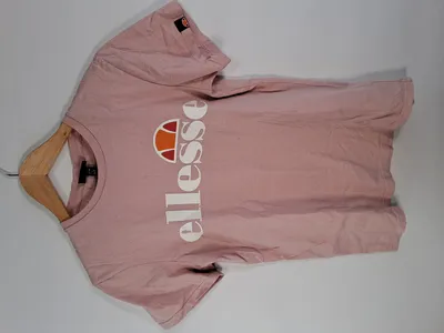 ellesse Damen T-Shirt Rosa Gr. 34 XS Logo-Print Sportlich Kurzarm
