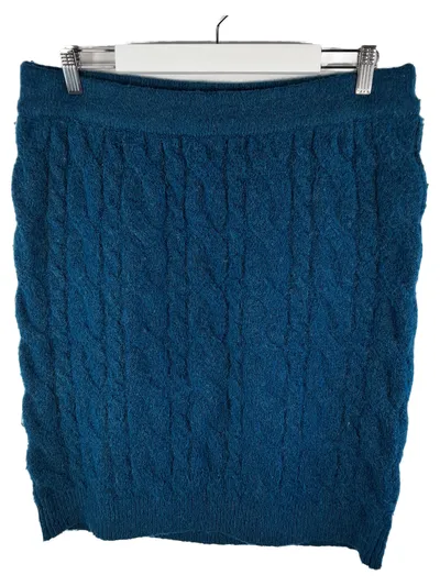 FIRE & GLORY Strickrock Damen Gr. 42 Petrol Zopfmuster Minirock