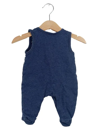 Kanz Baby Body Strampler Blau Geometrisch Gr. 50 Baumwolle