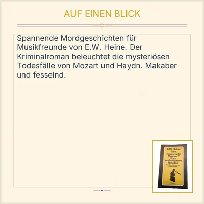 E.W. Heine Wer ermordete Mozart? Wer enthauptete Haydn? Diogenes Kriminalroman