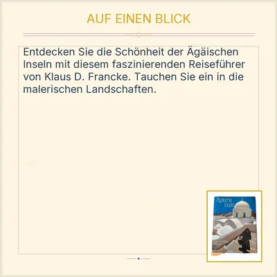 Ägäische Inseln Klaus D. Francke Atlantis Reiseführer Griechenland Bildband
