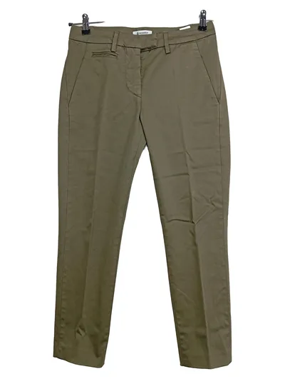 Dondup Damen Chino Stoffhose Oliv Khaki Gr. 38 W29 Baumwolle