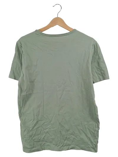 BOSS Herren T-Shirt Basic Kurzarm Grün Gr. 50, L Logo-Print Baumwolle