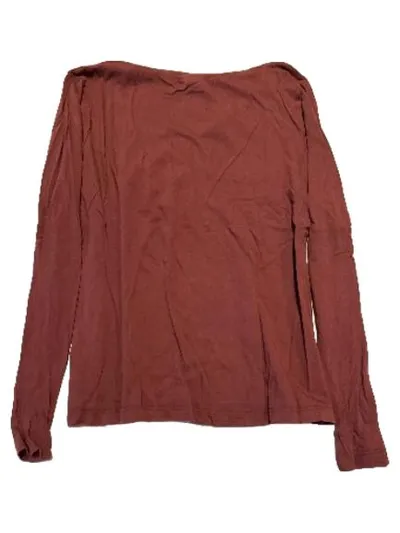 Cream Damen Langarmshirt V-Ausschnitt Gr. L Bordeaux Rot Basic