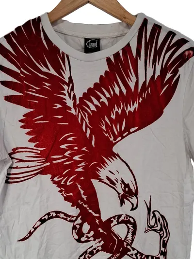 Loyal Athletics Damen T-Shirt Weiß Gr. 36 S Adler Schlange Print Streetwear