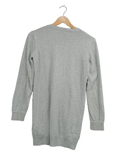 Flame Damen Strickjacke Grau Gr. 38, 40 M Casual Baumwolle