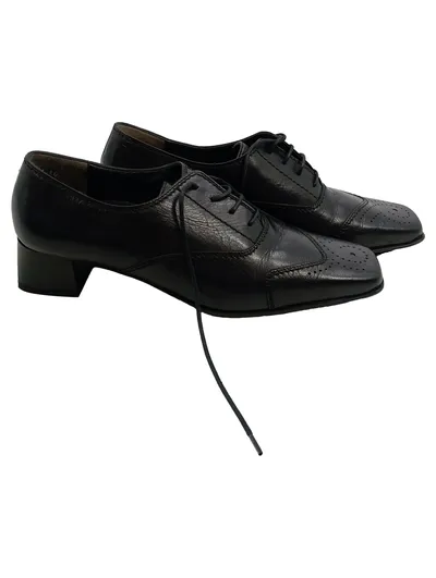 Paul Green Damen Schnürschuhe Pumps Schwarz Leder Gr. 39 Klassisch Business