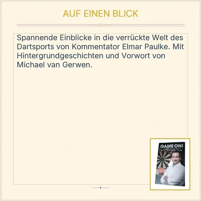 Game On! Die verrückte Welt des Darts - Elmar Paulke Hobbybuch