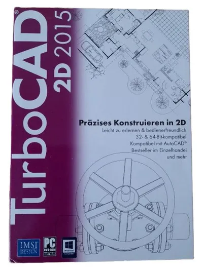 TurboCAD 2D 2015 IMSI Design PC DVD-ROM Software Konstruieren AutoCAD kompatibel