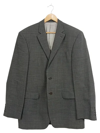 Benvenuto Herren Sakko Business Blazer Grau Gr. 52 Schurwolle Leinen