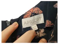 Apricot Sommerkleid Damen Gr. 40 L Blau Schmetterlinge Viskose Midikleid 2