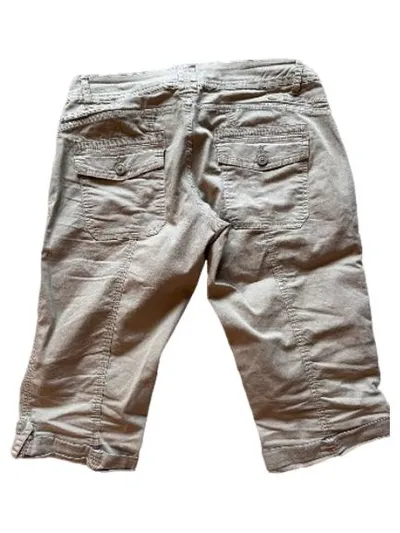 Fresh Made Damen Caprihose Stoffhose Beige Gr. S 36 Baumwolle